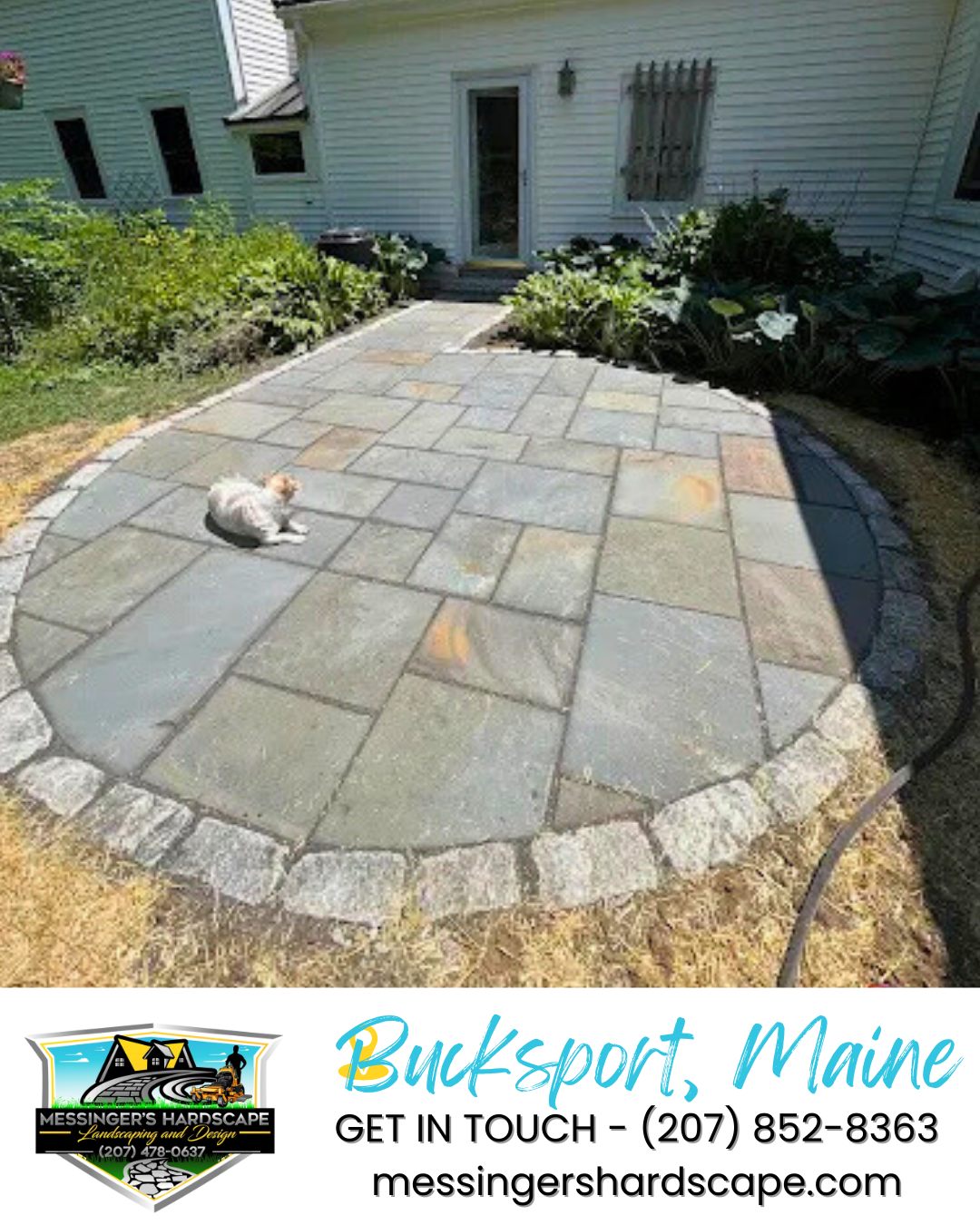 Natural Stone Patio Installation – Bucksport, Maine